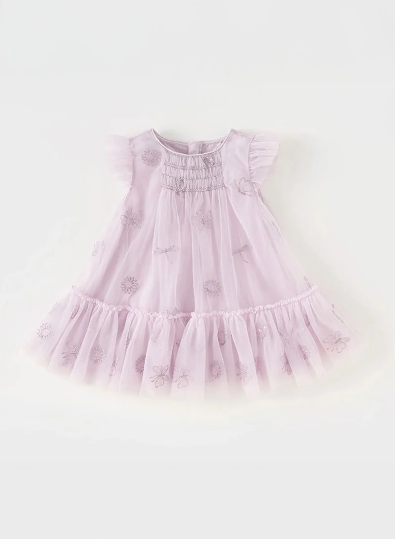 ديف اند بيلا أرجواني-جنية-فستان مكشكش